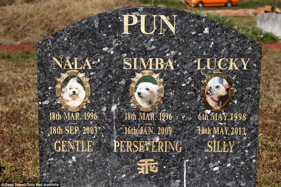 Some pet owners will bury or cremate all their animals over years; Nala, who was 